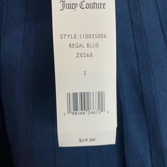 Juicy Couture Pleated Tennis Skirt Navy Blue Sparkly Rackets Mini NWT Size Small - Picture 8 of 8